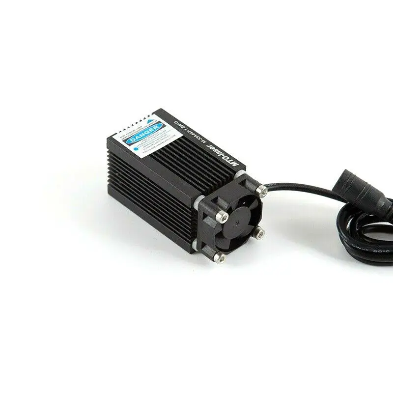 조각용 블루 도트 레이저 다이오드 모듈, 12V 어댑터 포함, 33x55mm, 450nm, 2500mW, 2.5W