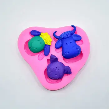 

Animals Sugarcraft Silicone Mold For Cake Decorating Cow Sheep Pig Head Fondant