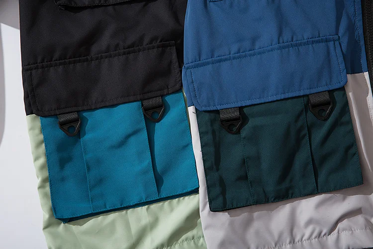 Plegie мужские куртки и пальто Уличная С Капюшоном осень унисекс Harajuku BlueJacket ветровка с несколькими карманами chaqueta hombre