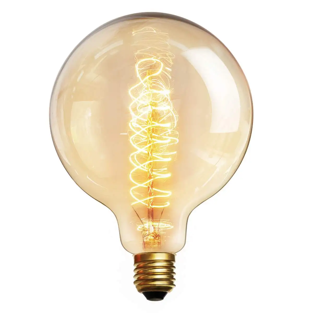 220V Retro Vintage Edison Light Bulb Tungsten Light Bulb G125 40W Edison warm white lamp Bulb For Home Decor Amber shell