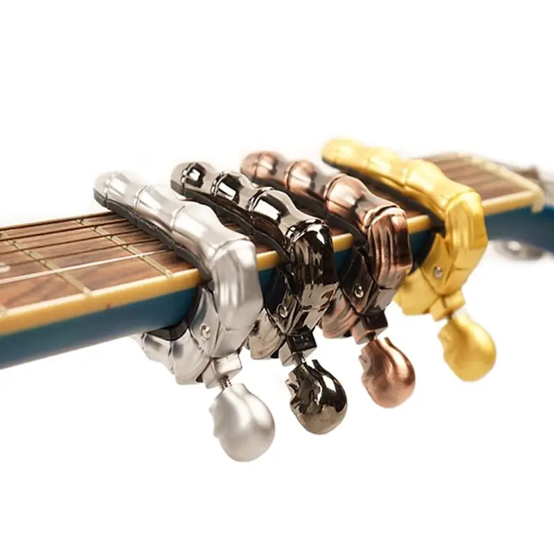 OOTDTY Skull Guitar Capo Knob Design Universal 4 5 6 12 String Ghost Finger Guitar Capo suit for guitar