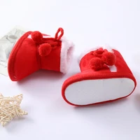 Baywell Winter Baby Warm Red Boots - Fluffy Flock Snow Slip On Shoes for Girls Toddler 0-18 Months 3