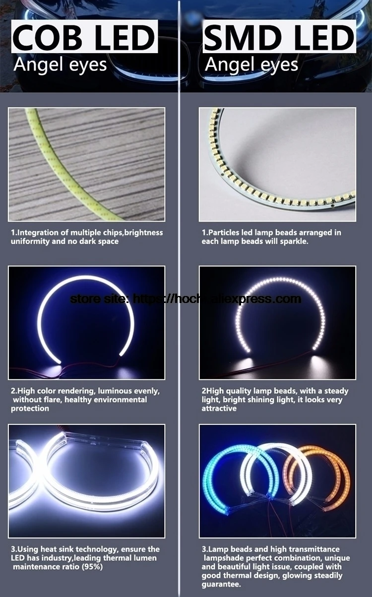 Высокое качество COB Led Light Белый Halo Cob Led angel eyes Кольцо ошибок для mazda 3 2010 2011 2012 2013