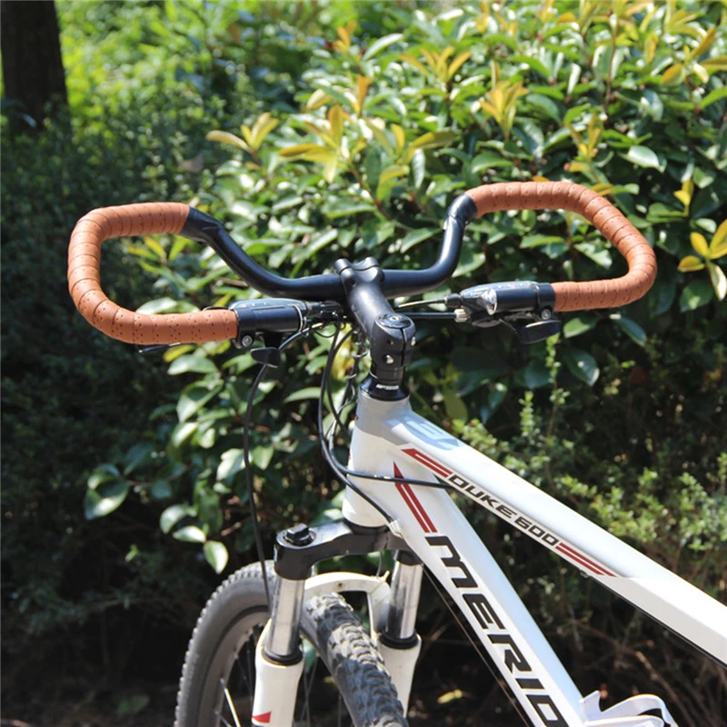 Ceinture de guidon en cuir PU Ruban de barre de vélo 2 pièces