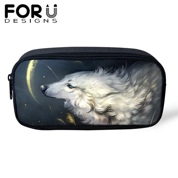 FORUDESIGNS/Чехол-карандаш с принтом волка для мальчиков, сумка-карандаш, детский подарок, школьный чехол на заказ, косметический чехол s Escolar Lapices - Цвет: CDWX3786K
