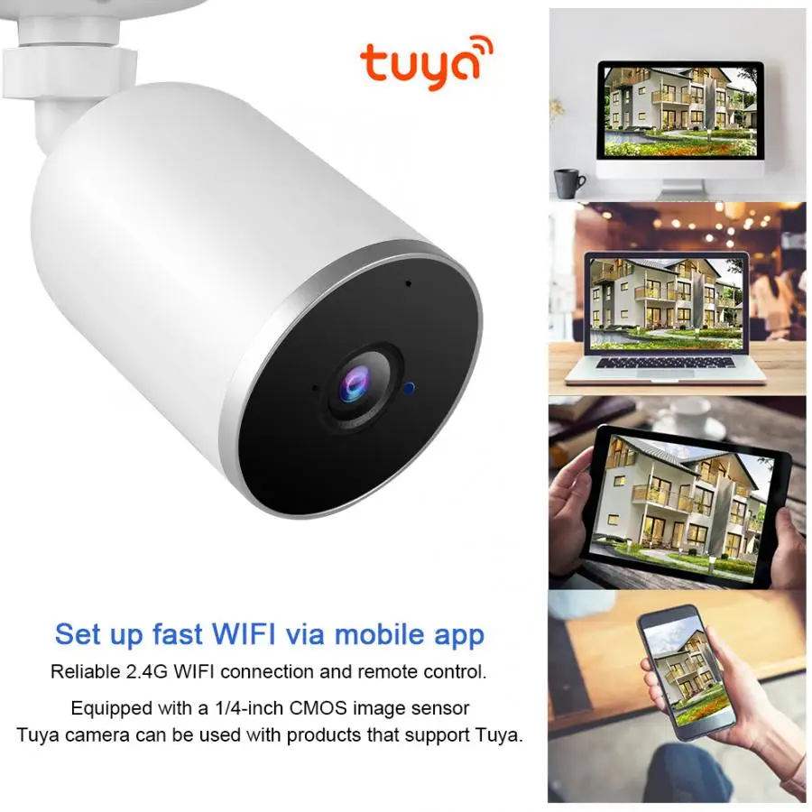 Tuya WiFi IP камера 1080P IR Домашняя безопасность наружная двухсторонняя аудио 100-240V камера безопасности