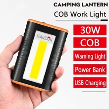 30 Вт Светодиодный рабочий светильник Портативный COB рабочий светильник светодиодный рабочий светильник Werklamp Предупреждение светильник USB Перезаряжаемые Мощность банк супер яркий