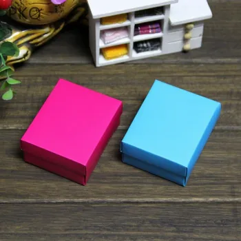 

50pcs Kraft paper gift packaging box blue rose red blank carton gift paper box with lid carton cardboard box