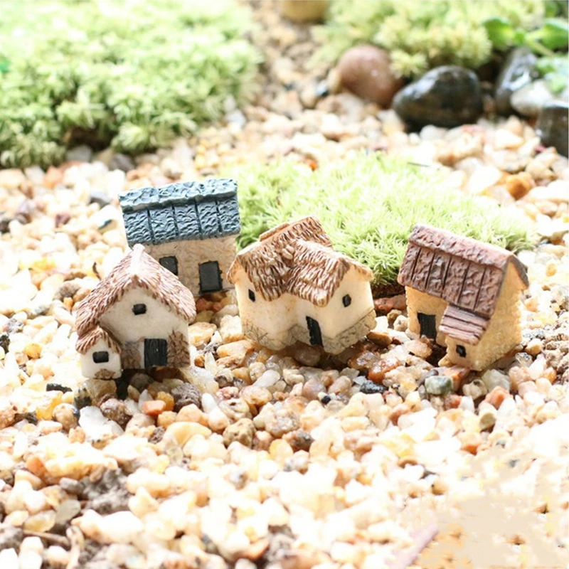 

1PC Random Color Mini Small House Cottages DIY Toys Crafts Figure Moss Terrarium Fairy Garden Ornament Landscape Decor Dollhouse