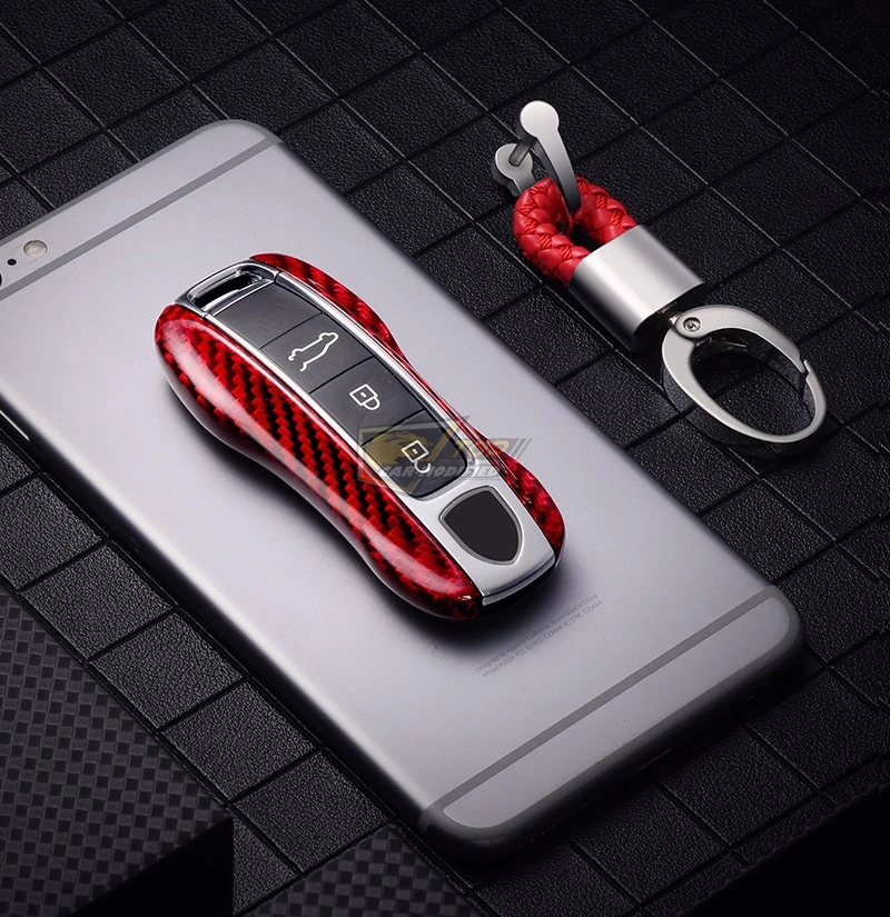 8-Free shipping 100% Real Pure DRY Carbon Fiber Car Key Case Cover Shell For Porsche Panamera  Macan  Cayenne718911