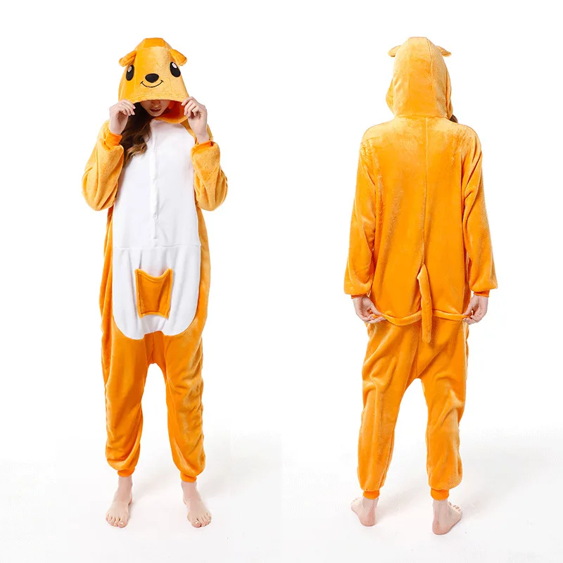 

The new winter 2020 men's Universal Flannel cartoon animal one-piece pyjamas for warm and lovely couples 46