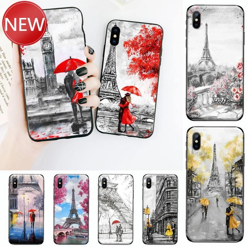 Fashion London Paris Lover Autumn Phone Case for iPhone 11 12 pro XS MAX 8 7 6 6S Plus X 5S SE 2020 XR phone cases for iphone 7