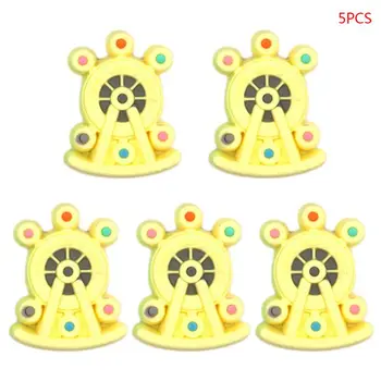 

5 Pcs Food Grade Silicone Bead Cartoon Baby Teether DIY Pacifier Chain Accessory 95AE