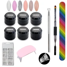 Новинка, 12 шт., 8 мл, для дизайна ногтей, быстрое наращивание, прочный прозрачный розовый гель, набор для дизайна ногтей, без лотка для бумаги, инструмент для быстрого маникюра, BV789