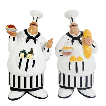 

Set of 2 Italian Chef Figurines Kitchen Decor Adorable Cooking Fat Chef Wall Art Hanging Sign Kitchen Wall Sign Plaque