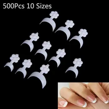 

New Hot 100PCS/500PCS Glue-On French Nail Stickers Manicure Wraps Strip Nail Art Decor Nail Tips Kit Tip Guides Nail Stickers