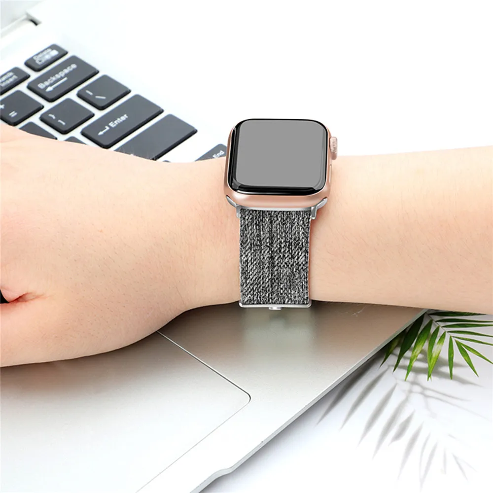 38 мм/42 мм холщовый ремешок для часов Ремешок для наручных часов Apple Watch 1/2/3/4 Замена повязки на запястья-браслеты Ремешки для наручных часов iWatch 1/2/3/4