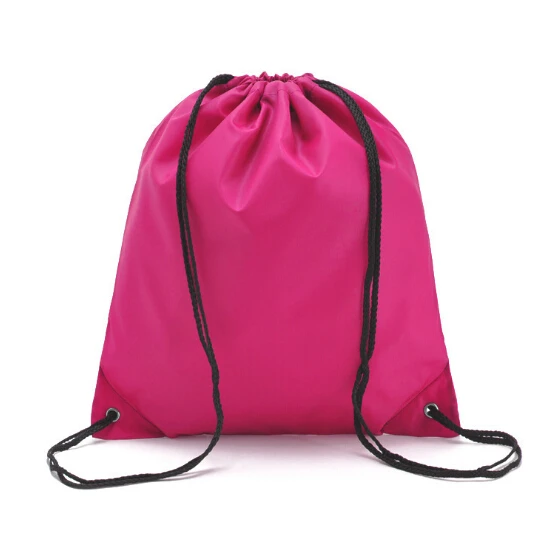Сумки на шнурке с логотипом на заказ, водонепроницаемый рюкзак, Холщовый Рюкзак для спортзала, рюкзак Mochila, школьная сумка - Цвет: Rose Red