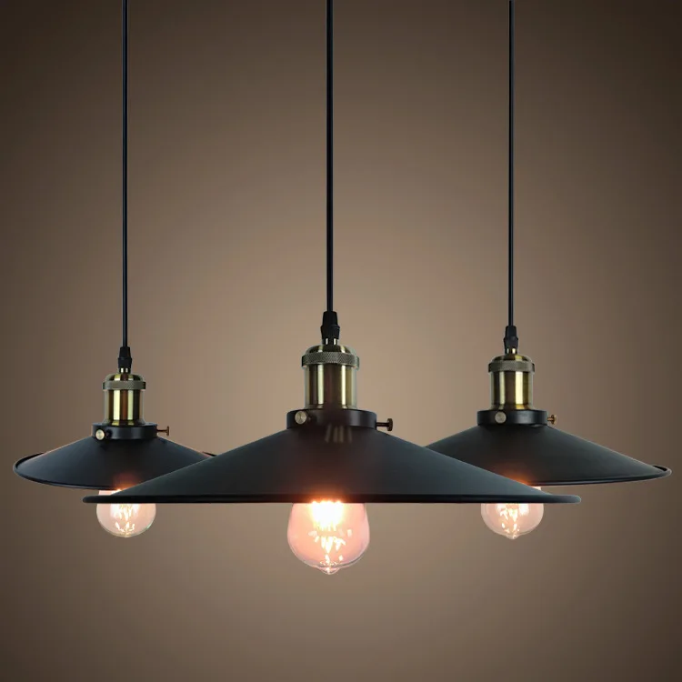 

Scandinavian Minimalist Iron Art Decoration Industrial-Style Village Warehouse Retro Bar Counter Restaurant Single-head UFO Blac