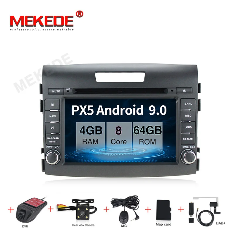 MEKEDE PX5 4G+ 64G Android 9,0 4G Автомобильный Радио Мультимедийный аудио плеер навигация gps 2Din для Honda CRV 2012 2013