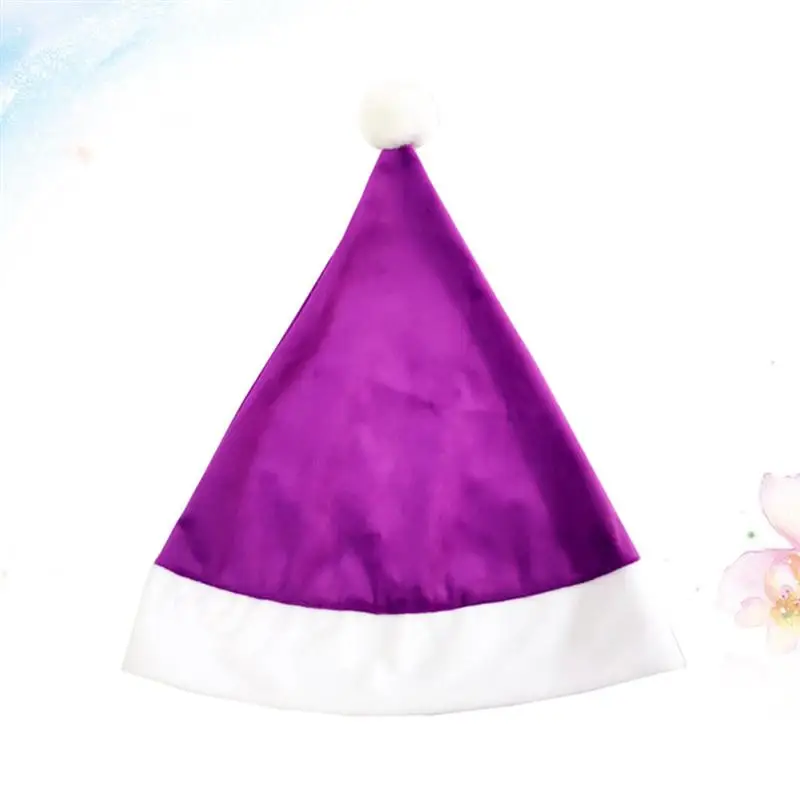 1 шт., фиолетовая шапка Санта-Клауса, Рождественская шапка, пение, украшение для детей и взрослых, Рождественская шапка, праздничный декор, Подарочная сумка A35