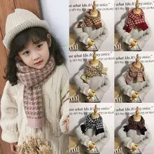 Корейский вязаный плед Лоскутная мягкая теплая Осень Зима утолщаются Дети Мальчики шали для девочек Обертывания шарфы шерсть вязаный