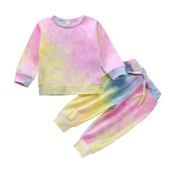 

Baby Set Autumn Tie-dye Comfortable Light Cotton Home Service Long-sleeved Trousers Two-piece Suit