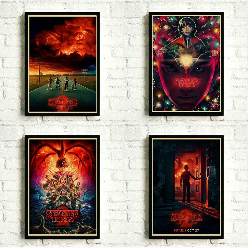 

Classic Movie Posters Stranger Things Poster for Home Living Room Wall image Kraft Paper Craft Prints Home Art Decor Painting