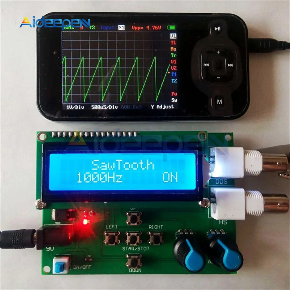 DDS Функция сигнала Генератор набор для домашнего мастера модуль синусоидальный сигнал прямоугольной пилообразный Треугольники волна Функция генератор 1602 цифровой ЖК-дисплей Дисплей