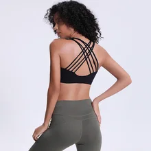 Sexy бюстгальтер для йоги Для женщин Мягкий Спортивный бюстгальтер Вибростойкий кроссовки для тренировок и занятий в спортзале, майка спортивная майка для девушек для активных занятий спортом; одежда