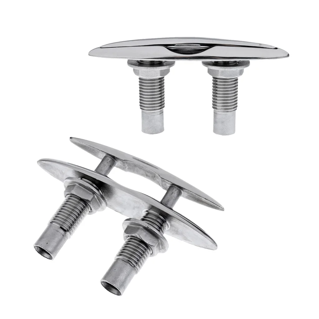 

2 Pieces 6" Stainless Steel Pull Up Cleat Flush Mount Boat Dock Rope Cleat