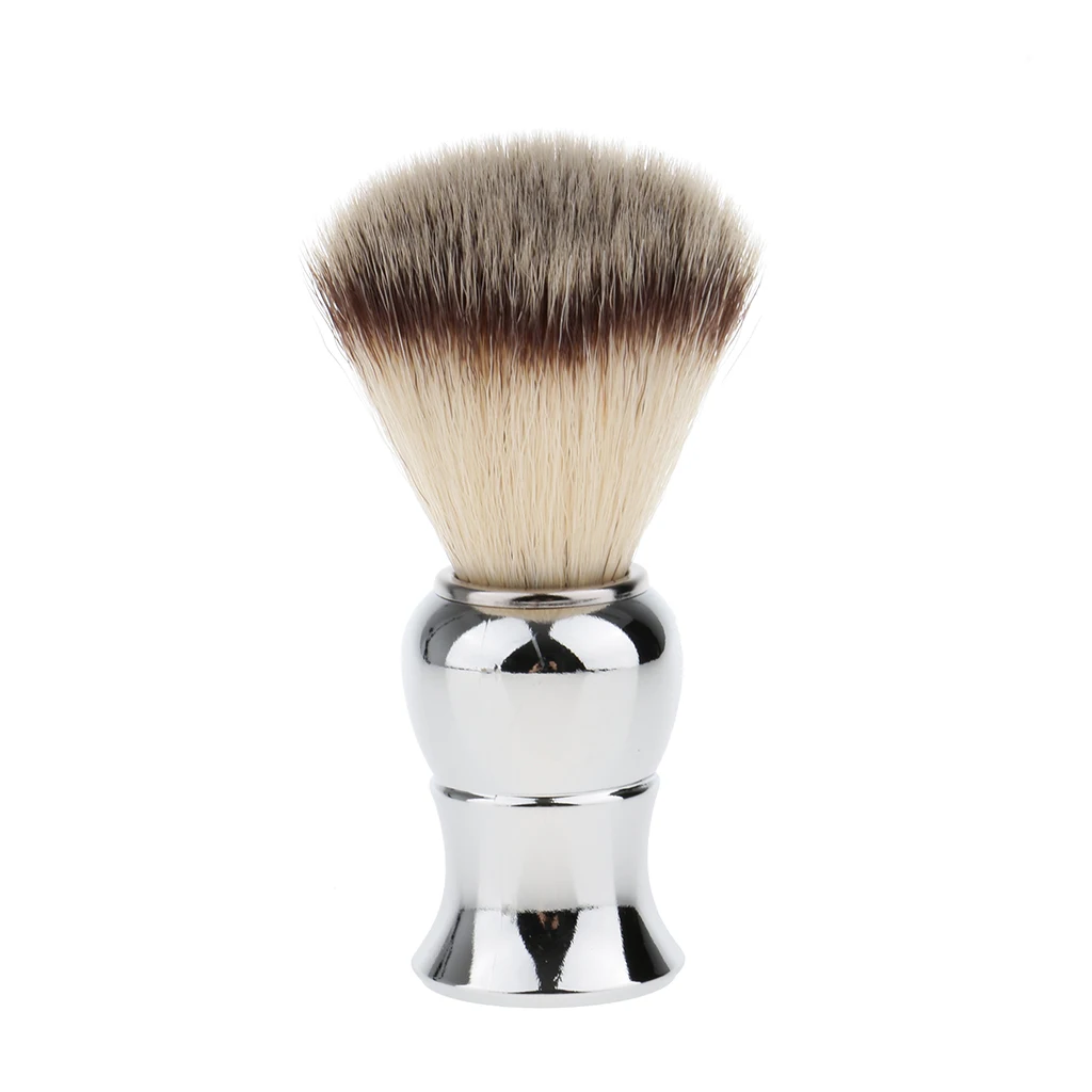 1 Piece Men Soft  Nylon Alloy Handle Shaving Brush Hair Cutting Dust Facial Beard Cleaning Tool 105 x 50 mm