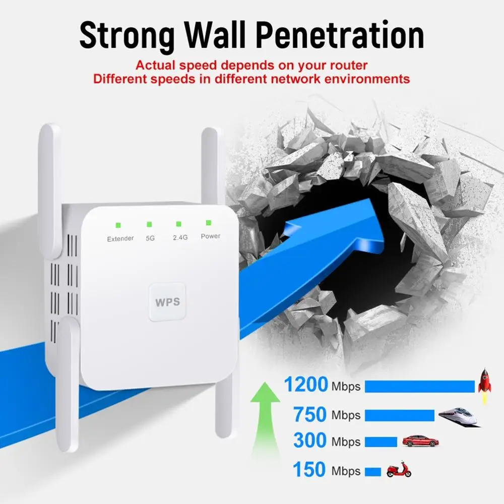 Wi Fi репитер 2 4 ГГц 1200 Мбит/с 300 Мбит/с|Беспроводные роутеры| |