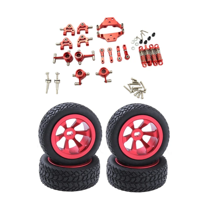 4Pcs Aluminum Tires and Wheels (Al.) for WLtoys 1/28 K969 & 1set Metal