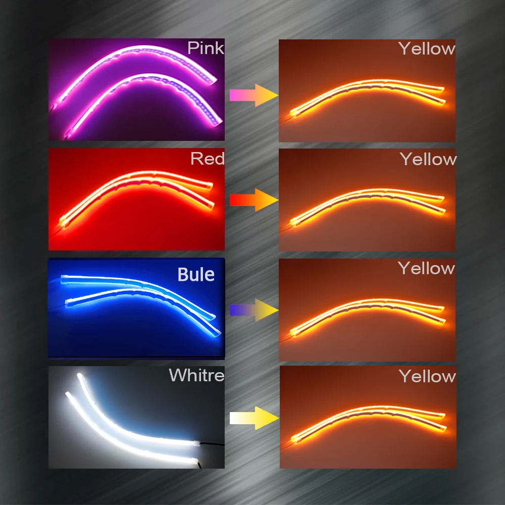 2 шт. водонепроницаемые гибкие автомобисветодиодный светодиодные дневные
