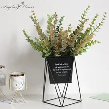 Искусственный цветок, латексный зеленый Эвкалиптовый филиал, домашний стол, Декор, Свадебный искусственный цветок, рождественское растение, денежный лист, 1 шт