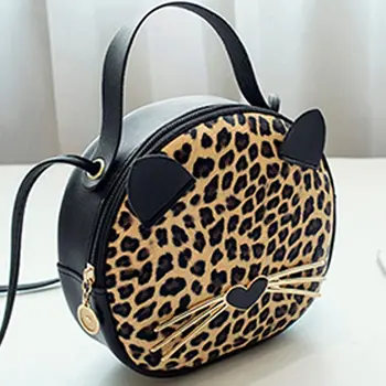 

Women PU Leather Cute Cat Crossbody Shoulder Bag Small Handbag Satchel Purse