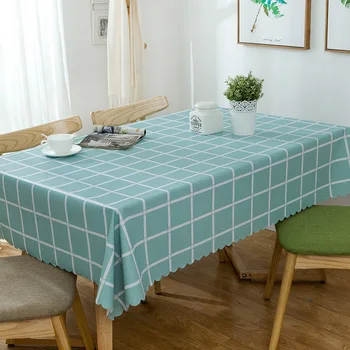 

PVC tablecloth waterproof Plaid table cloth dustproof tablecloth printing oil proof and hot proof table mat