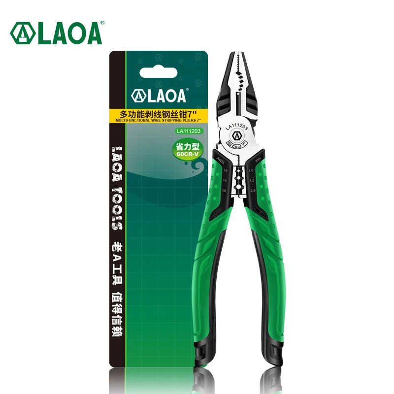 LAOA Multifunction Pliers Set Industrial Grade Wire Cutters/Long Nose/Diagonal Nose Pliers CR-V High hardness and durability images - 6
