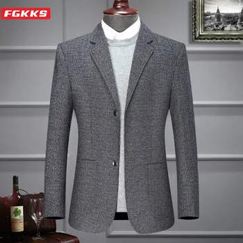 

FGKKS Brand Men Blazers Korean Version Wild Men's Office High Quality Suit Jacket evening Dress 2020 Business Casual Blazer Male