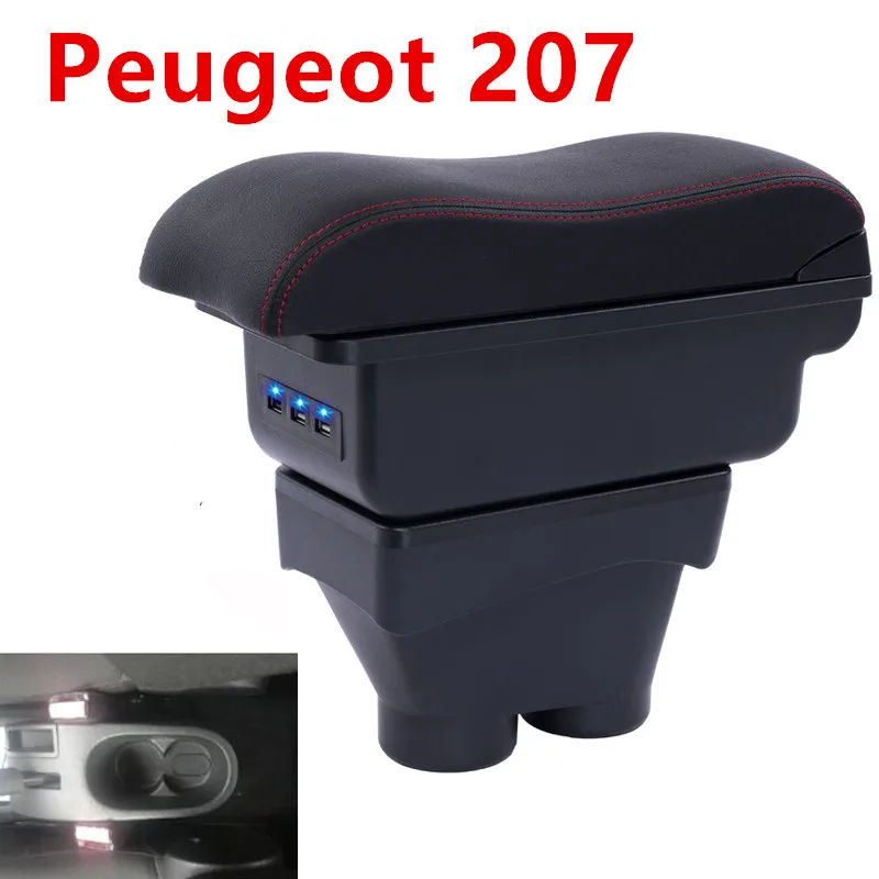Для peugeot 207 подлокотник коробка автомобильный центральный подлокотник коробка для хранения аксессуары