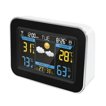 

Color Screen Weather Clock Wireless Perpetual Calendar Weather Forecast Clock Wifi Multi-function Electronic Alarm Clock