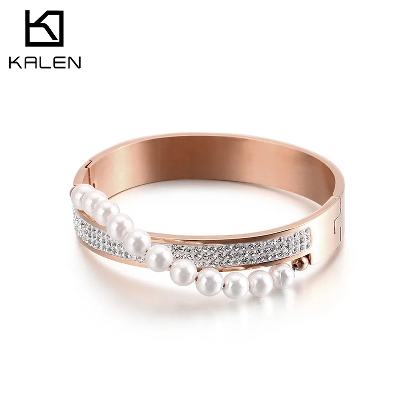 Модный Золотой кабель провод браслет Joyeria Acero Inoxidable Mujer кубический циркон внутренний размер 60 мм бразильские ювелирные аксессуары - Окраска металла: KB121329-KFC