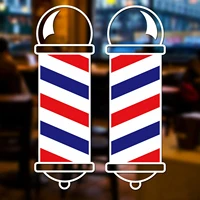 2x Colour Barber Shop Hair Salon Pole Window Wall Door Vinyl Decal Sticker Signs