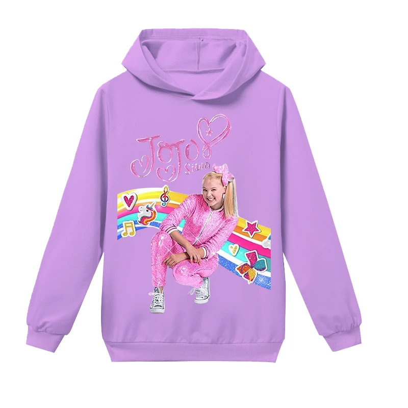 JoJo Siwa/Одежда для девочек; толстовки с капюшоном; Новая детская одежда; Осенняя хлопковая Футболка; топы; футболки для малышей; Рождественский свитер; комплект; пальто gormiti - Цвет: H1283