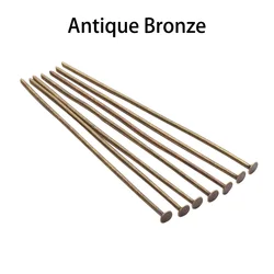 Assorted Flat Head Pins in Gold, Copper, and Rhodium for DIY Jewelry Making and Crafting Supplies (100-200 Pieces) (Antique Bronze)