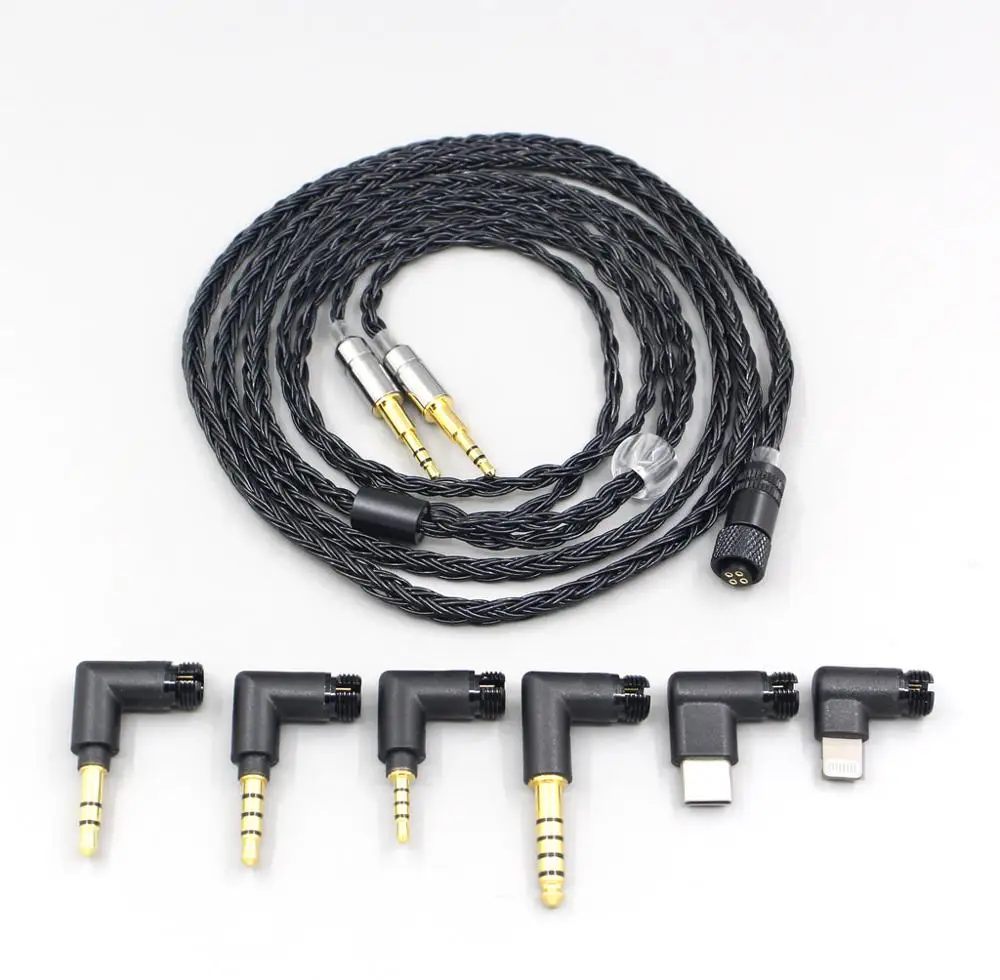 16 Core Black OCC Awesome All In 1 Plug Earphone Cable For Oppo PM 1 PM 2 Planar Magnetic Headphone LN006972