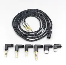 16 Core Black OCC Awesome All In 1 Plug Earphone Cable For Oppo PM 1 PM 2 Planar Magnetic Headphone LN006972