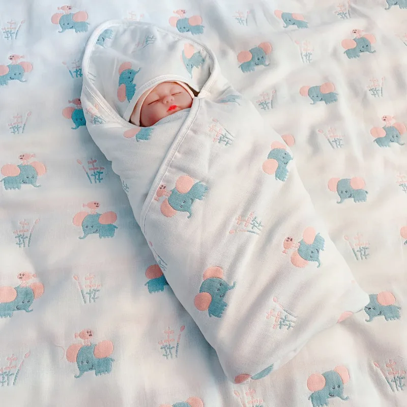 

Newborn Baby Blanket Newborns Wrapping Blanket Thin Type for Spring And Autumn Pure Cotton Gauze Summer Baby Gro-bag Delivery Ro