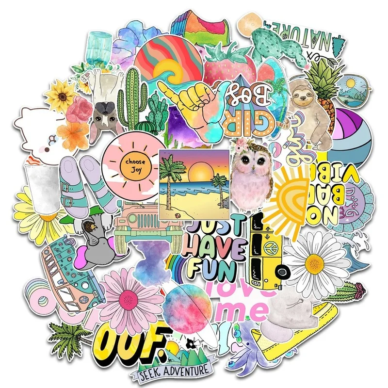 50 шт./лот водонепроницаемые наклейки на гитару Забавный дизайн для ноутбука